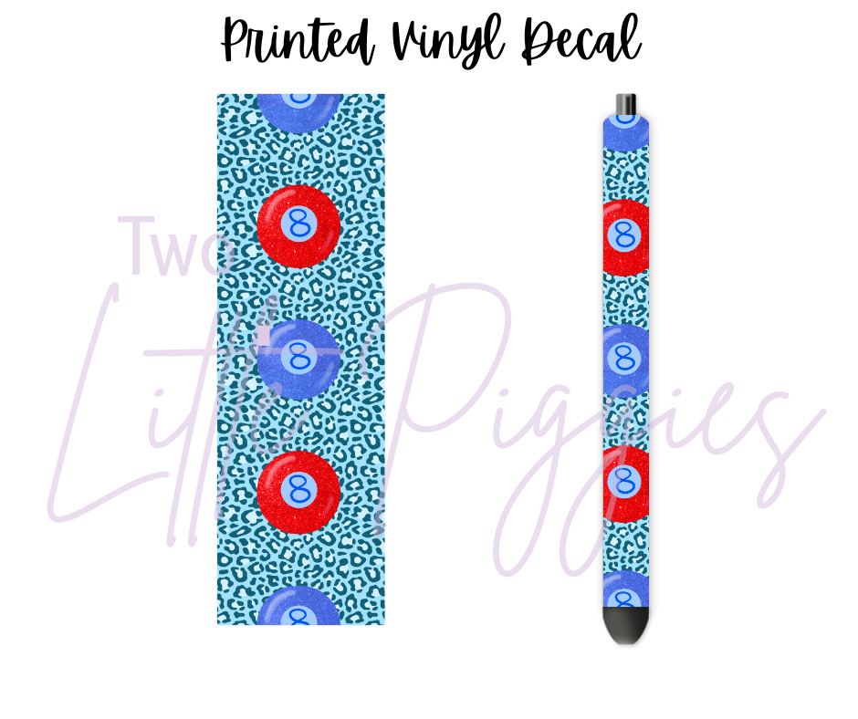Printed Vinyl - 4th of July -RWB 8 Ball