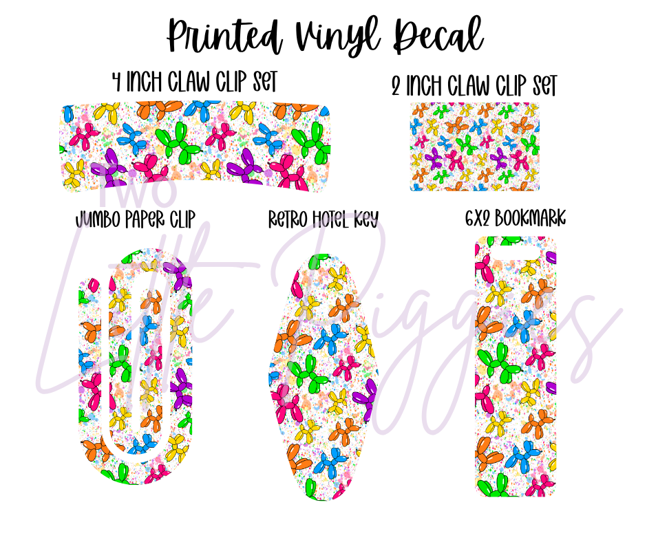 Printed Vinyl - Paint Splatter Balloon Dog