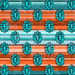 Printed Vinyl - Orange Turquoise Aztec