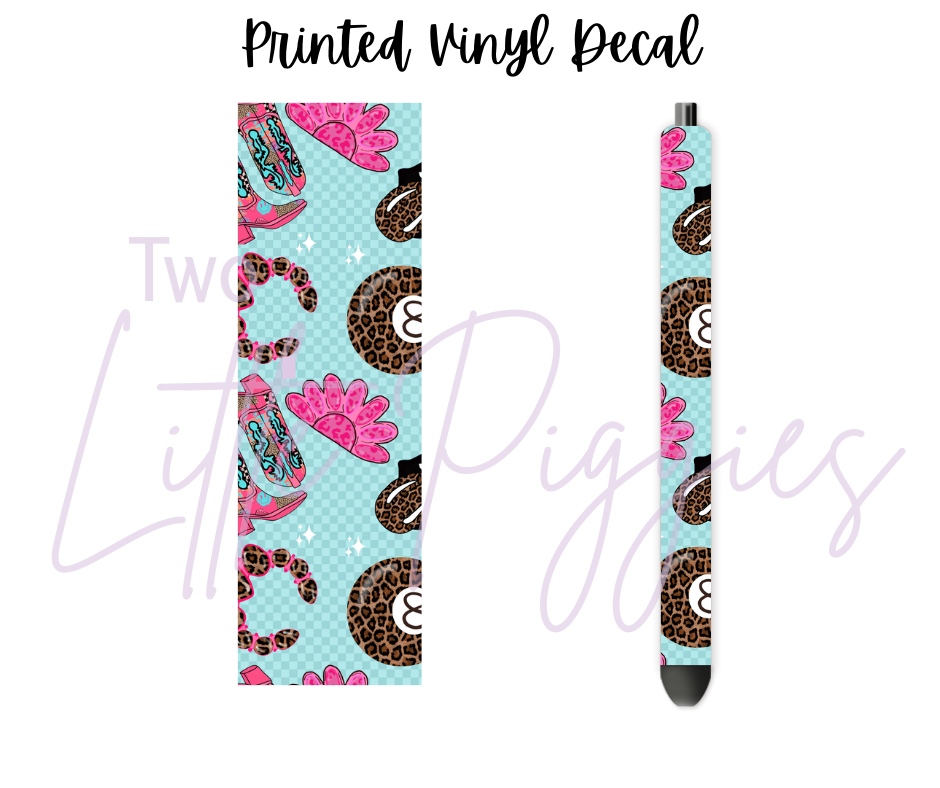 Printed Vinyl - Western Leopard 8 Ball