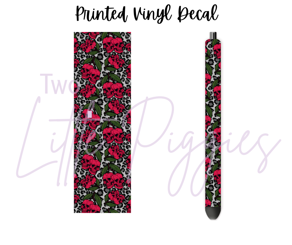 Printed Vinyl - Cherry Skulls