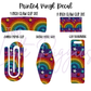 Printed Vinyl - Embroidered Rainbows
