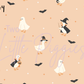 Printed Vinyl - Halloween Spooky Goose - Purple and Orange