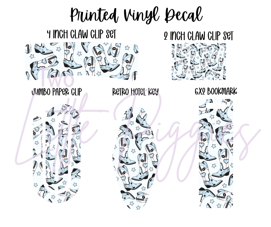 Printed Vinyl - 4th of July - Blue Lover Cowgirl Boot