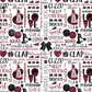 Printed Vinyl - Cheer - Burgundy, White and Black