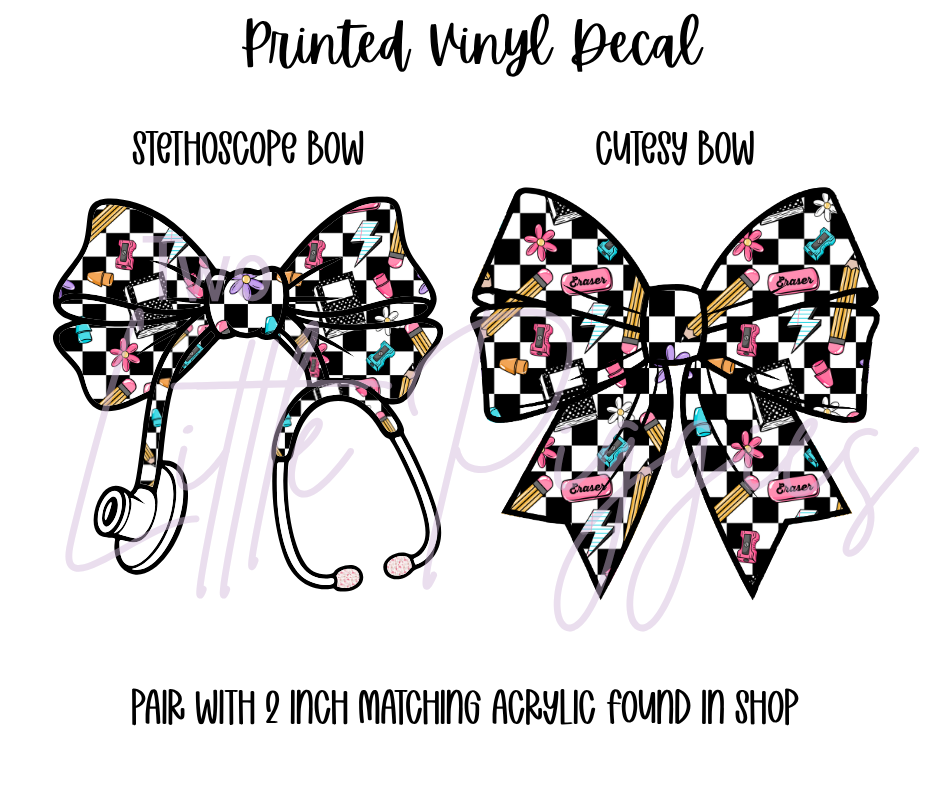 Printed Vinyl - Checkered School