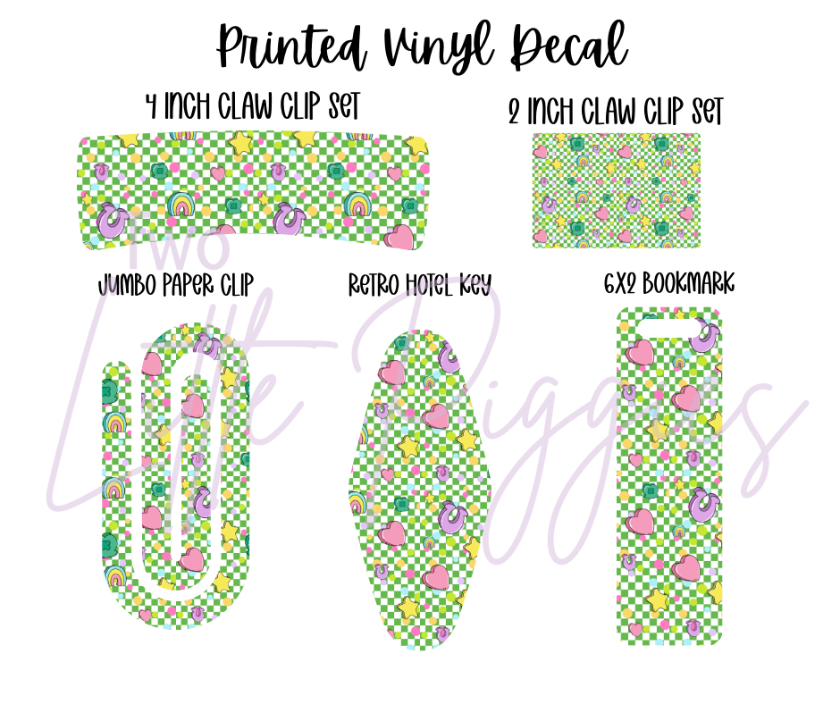 Printed Vinyl - St. Patrick's - Lucky Charms Checkered