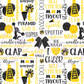 Printed Vinyl - Cheer - Yellow and Black