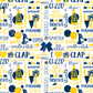 Printed Vinyl - Cheer - Blue and Yellow