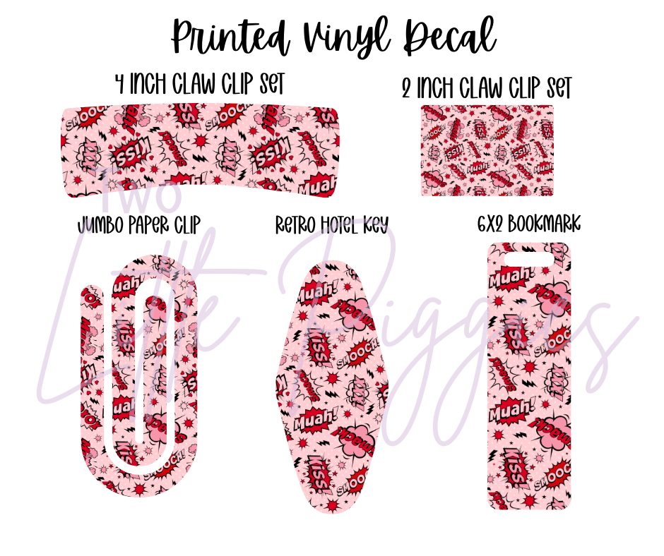 Printed Vinyl - Valentine - Comic Kiss
