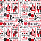 Printed Vinyl - Cheer - Red and Black