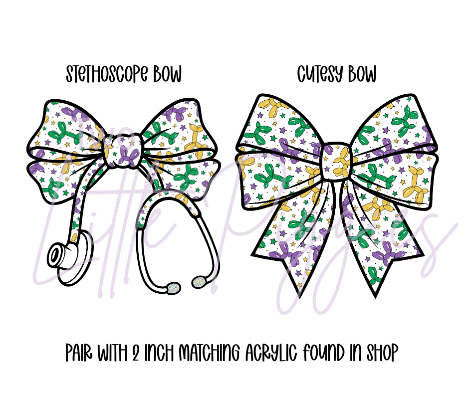 Printed Vinyl - Mardi Gras Balloon Dogs