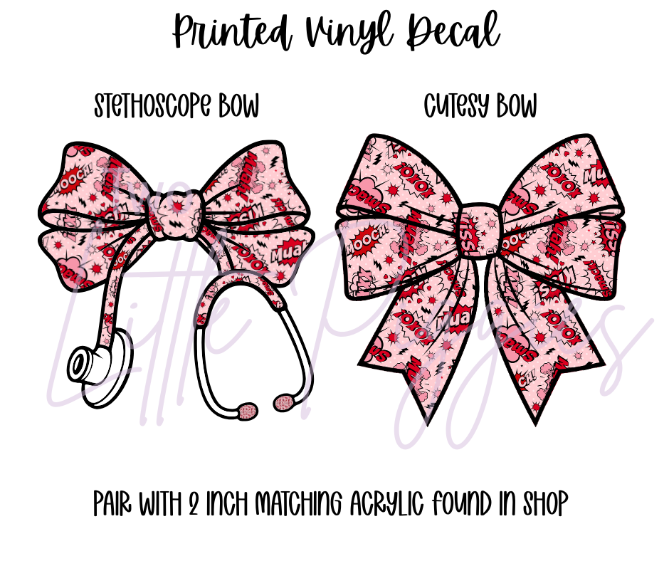 Printed Vinyl - Valentine - Comic Kiss