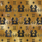 Printed Vinyl - Gemini - Black and Gold