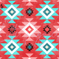 Printed Vinyl - Coral Aqua Aztec
