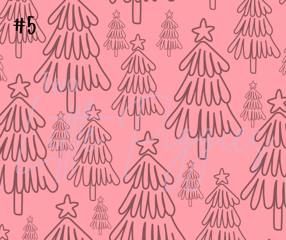Printed Vinyl - Retro Pink Christmas