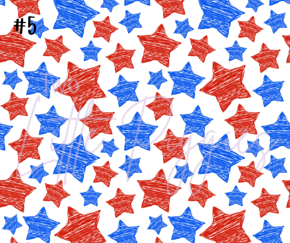 Printed Vinyl - 4th of July - Stars and Bows