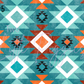 Printed Vinyl - Orange Turquoise Aztec