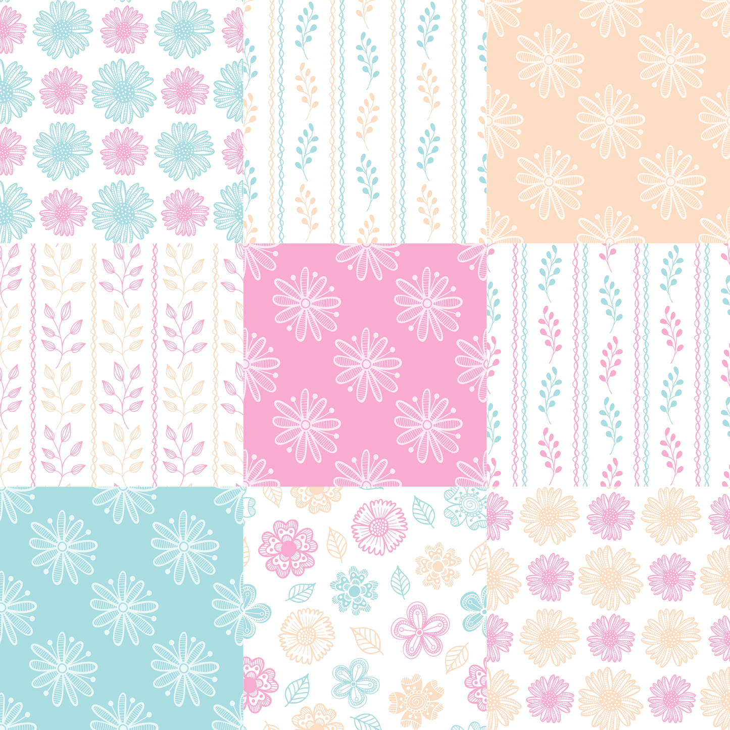 Printed Vinyl - Springtime Flowers