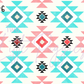 Printed Vinyl - Coral Aqua Aztec