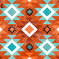 Printed Vinyl - Orange Turquoise Aztec