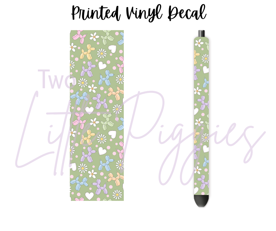 Printed Vinyl - Pastel Balloon Dogs