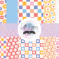 Printed Vinyl - Checkers and Flowers