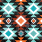Printed Vinyl - Orange Turquoise Aztec