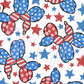 Printed Vinyl - 4th of July - Stars and Bows