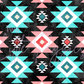 Printed Vinyl - Coral Aqua Aztec