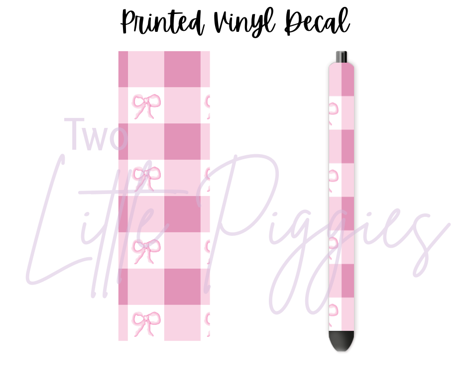 Printed Vinyl - Pastel Gingham Bows