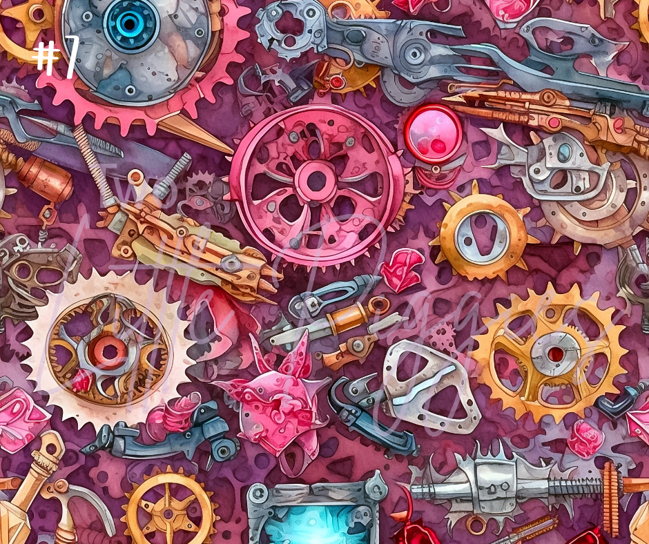 Printed Vinyl - Colorful Steampunk