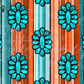 Printed Vinyl - Orange Turquoise Aztec