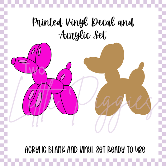 Printed Vinyl and Acrylic Set - Alani - Cotton Candy - Balloon Dog