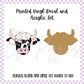 Printed Vinyl and Acrylic Set - Black and White Cow