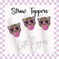 3D Printed - Straw Topper - Bubblegum Leopard