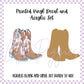 Printed Vinyl and Acrylic Set - Cowgirl Boot Coffee