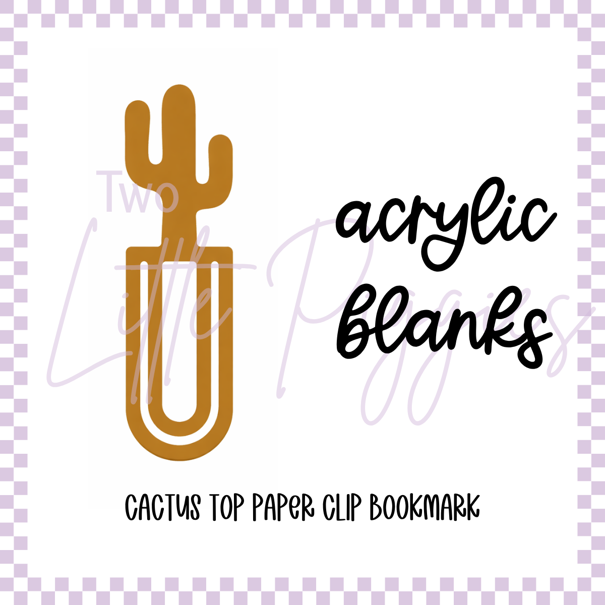 Acrylic Blank - Cactus Top Paper Clip Bookmark