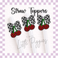 3D Printed - Straw Topper - Checkered Cherries