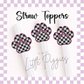 3D Printed - Straw Topper - Checkered Paw Prints