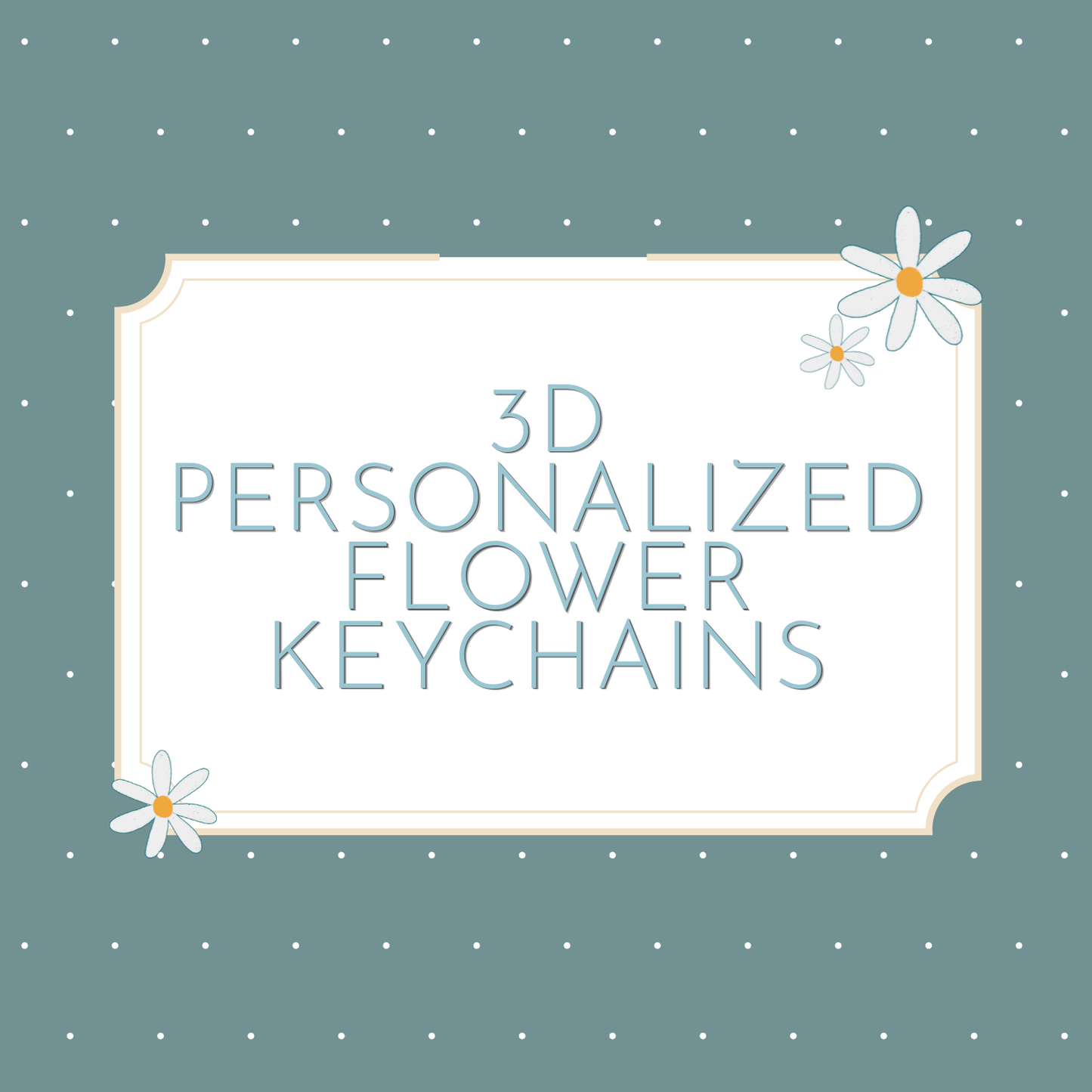 3D Personalized Flower Keychain