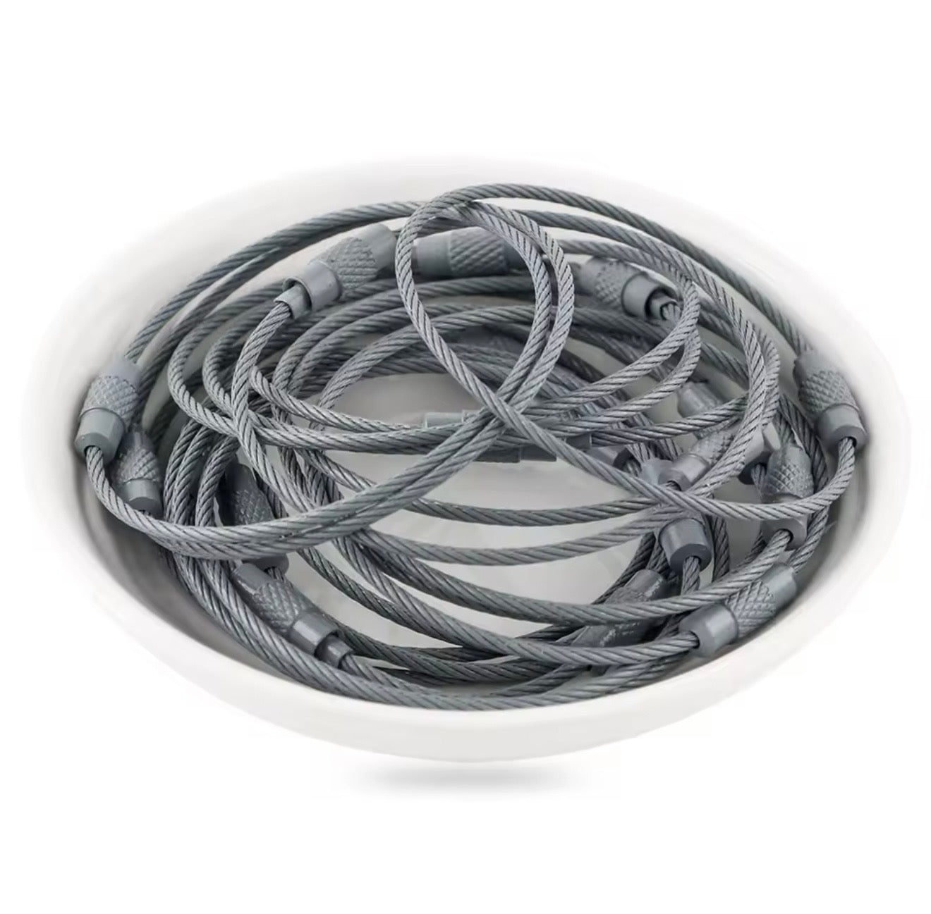 Keychain Cable Loop with with Screw Lock (3 pc)