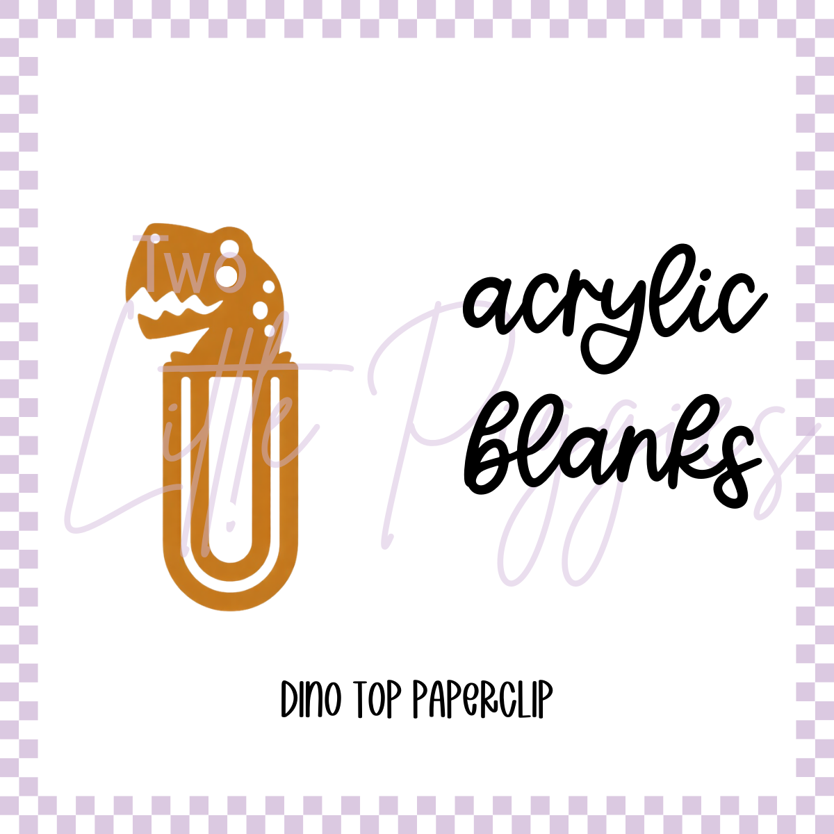 Acrylic Blank - Dino Top Paper Clip Bookmark