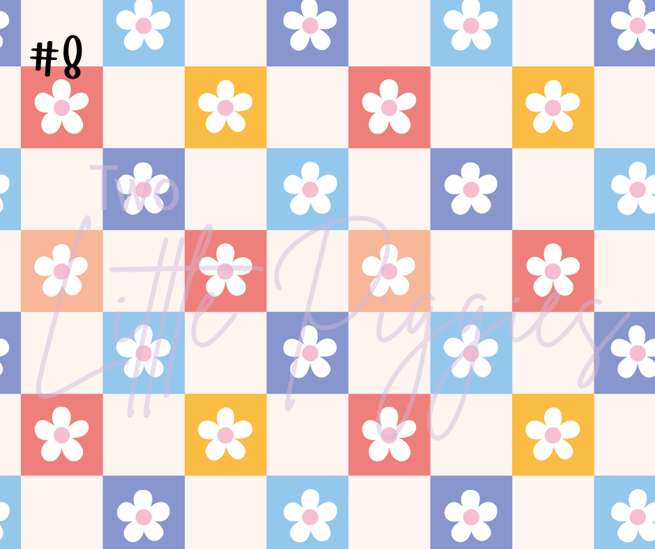 Printed Vinyl - Checkers and Flowers