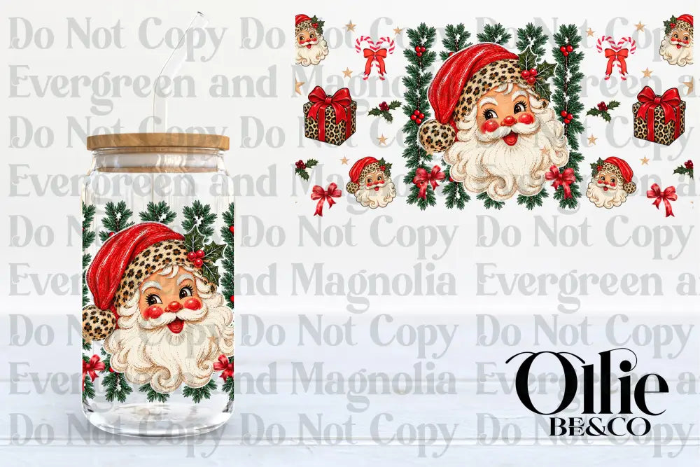 Evergreen & Leopard Santa