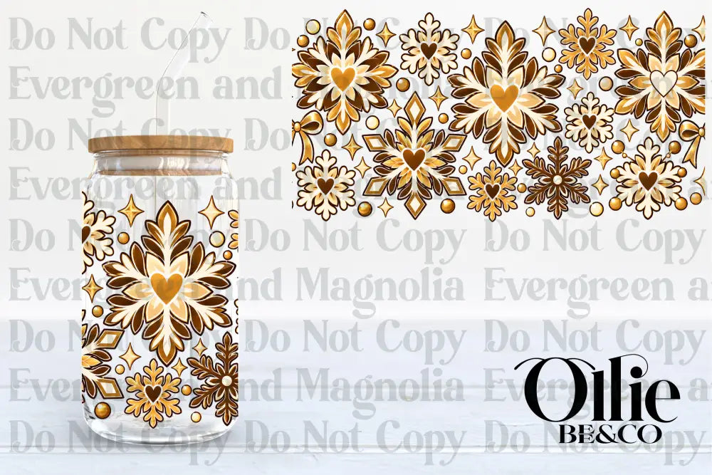 Gold & Brown Snowflakes