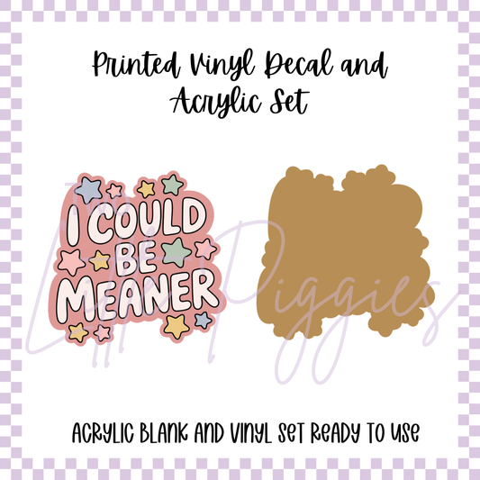 Printed Vinyl and Acrylic Set - I Could be Meaner