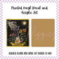 Printed Vinyl and Acrylic Set - Skeleton Tarot Aquarius
