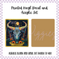 Printed Vinyl and Acrylic Set - Skeleton Tarot Capricorn