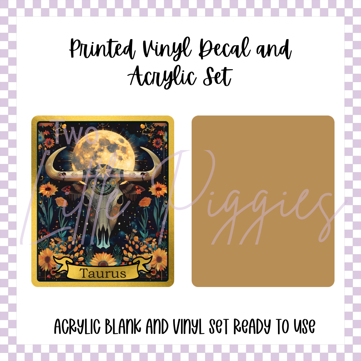 Printed Vinyl and Acrylic Set - Skeleton Tarot Taurus